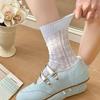Women's Ballet-Style Mid-Calf Slouch Socks - Thin, Breathable, Diamond Mesh Design, Hollow, Boneless, Great for Summer