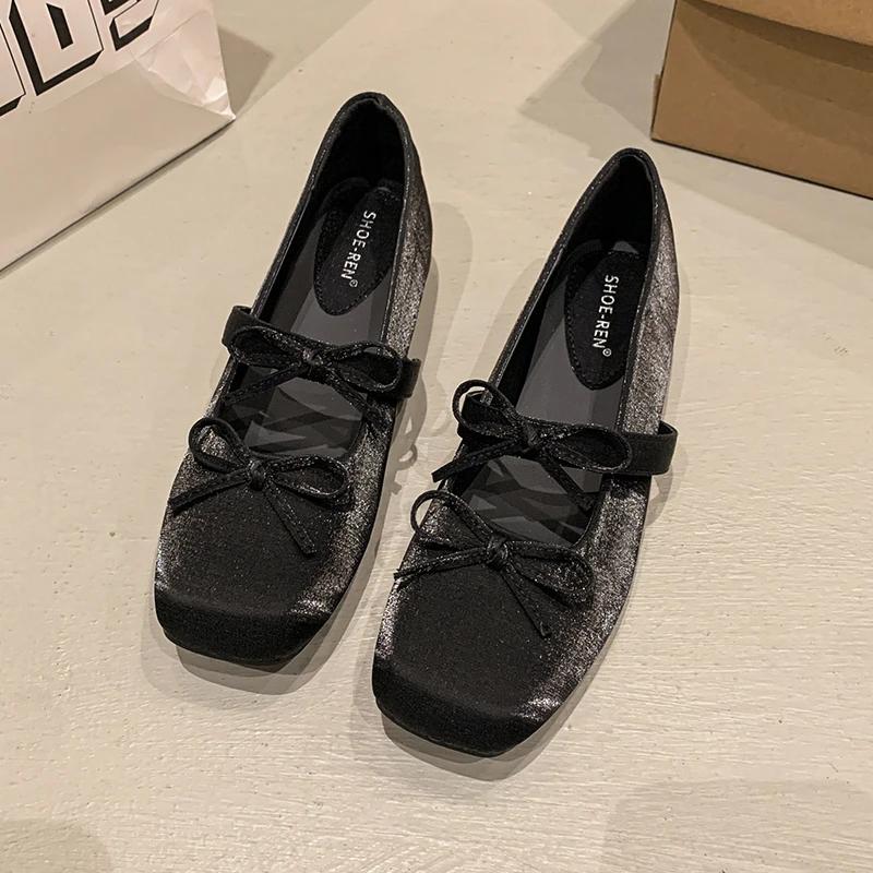 New Butterfly-knot Women Mary Jane Shoes Fashion Slip on Internal Elevation Shoes Ladies Outdoor Dress Shoes