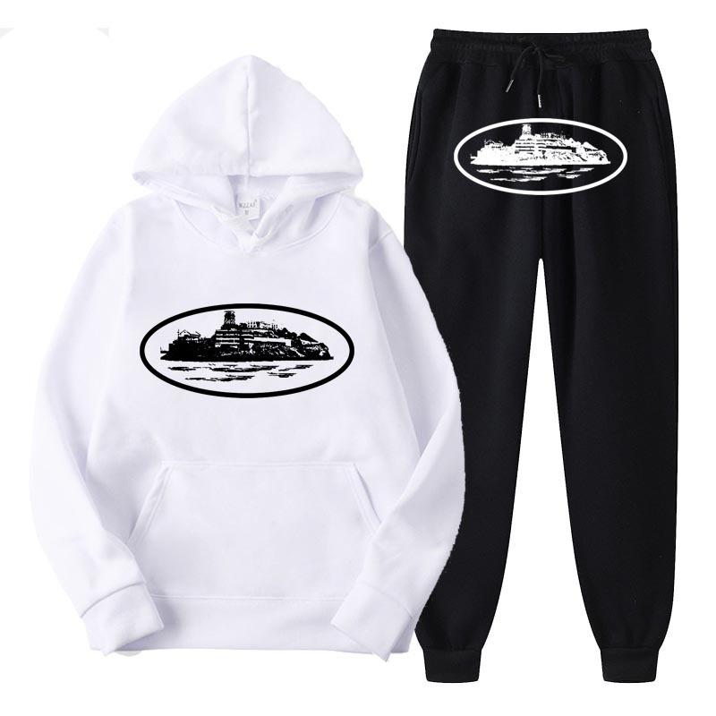 Corteiz Trendy Street Loose Hoodie Set Women's Beauty Hip-hop Skateboard Casual Top Men's Outfit