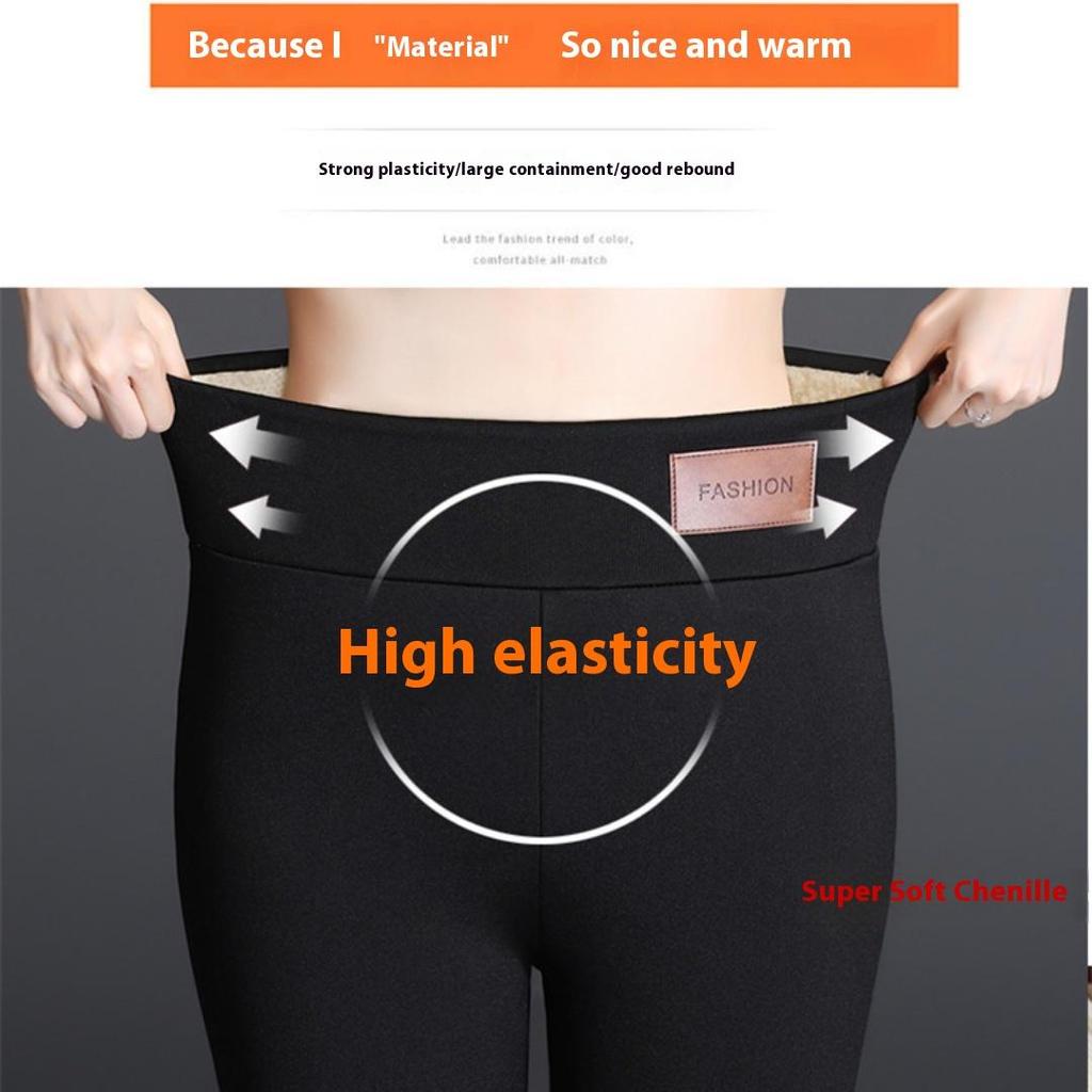 Tooxika Winter Women's Long Pants With Added Velvet And Thickened Outer Wear, High Waisted Leggings, Women's Cotton Pants