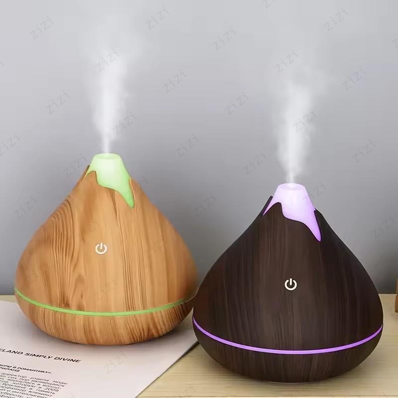 Snow Mountain 350ML Desktop USB Humidifier Colorful Night Light Home Ultrasonic Air Humidifier Wood Aromatherapy Humidifier
