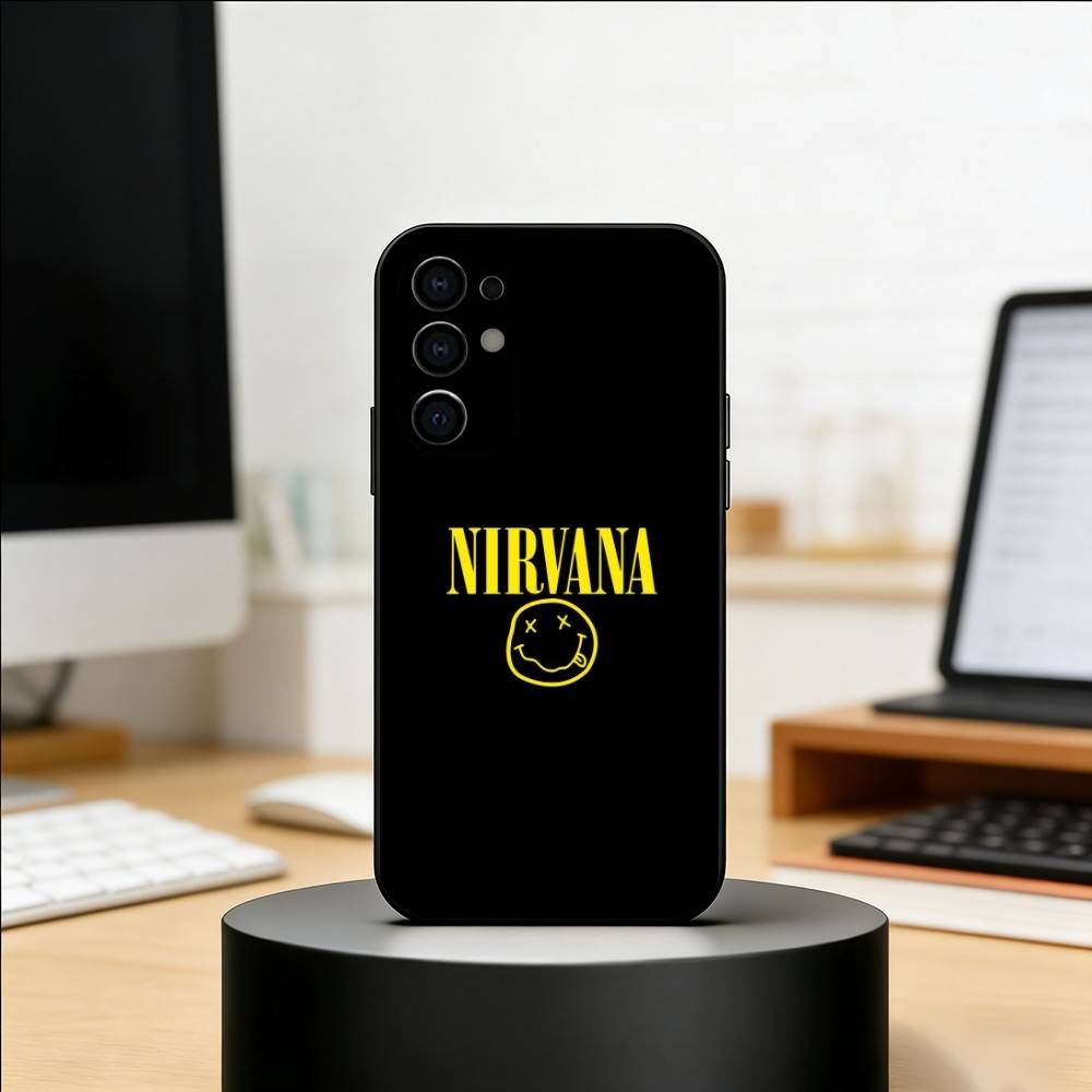 Nirvana Rock Band Phone Case Black Silicone Soft For Samsung S25,S24,S21,S22,S23,S30,Ultra,S20,Plus,Fe,Lite