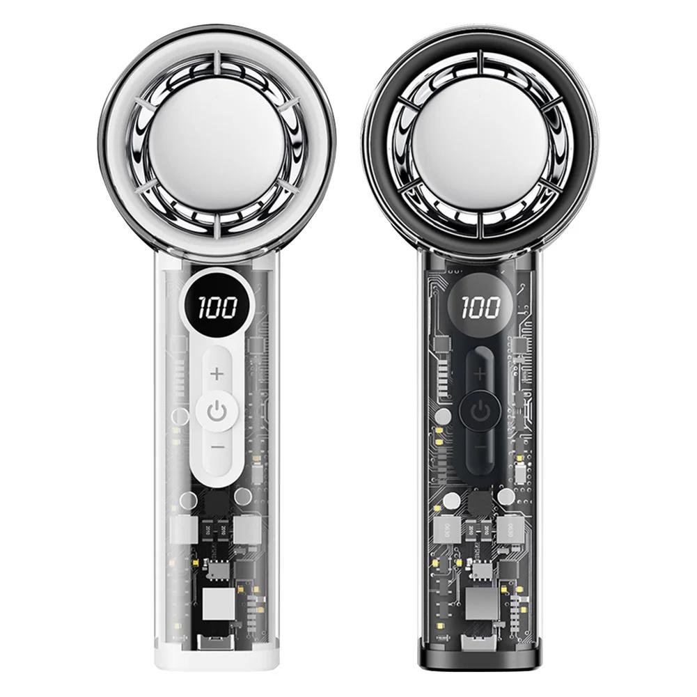 Portable 3000mAh Handheld Fan - 100-Speed Turbo Cooling, USB Rechargeable Mini Personal Fan for Travel, Camping & Outdoor Use