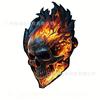 Pegatina de coche con diseño de calavera de fuego para ventana y carrocería, adhesivo de vinilo duradero