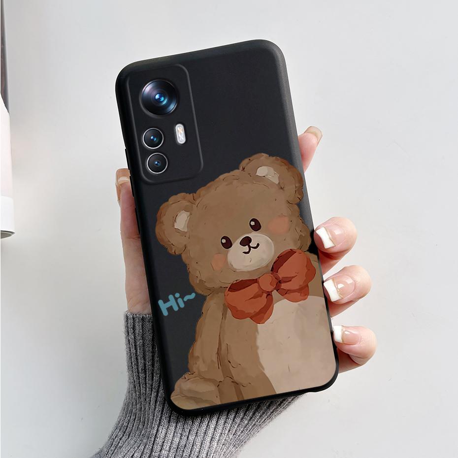 For Xiaomi Mi 12T 12 T Pro Case Cute Panda Liquid Silicone Phone Cases For Xiaomi Mi 12T 12 Mi12 T 12X Lite Pro Soft Cover Case