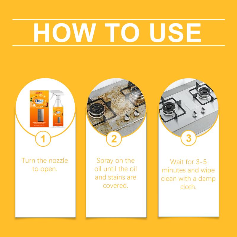 120Mlcleaning Essential Refrigerator Powerful Odor Kitchen Grease Removal Cleaner Microwave Oven Heavy Duty Cleaning Spray Clean