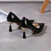 Highheeled Fashion Single Shoes Women's Summer New Pointed Toes  One Pedal Women's Heel Shoes