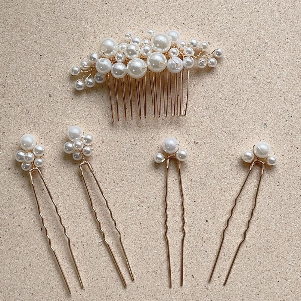 Silver Bride Hair Pins Gold Hair Fork Vintage Wedding Headwear Headpiece