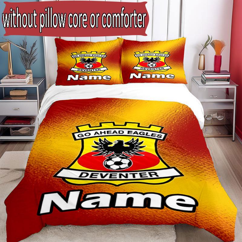 3pcs Duvet Cover Set (1*Duvet Cover + 2*Pillowcase, Without Core), Custom Name Go Ahead Eagles Pattern Bedding Set, Home Bedroom Decor Gift