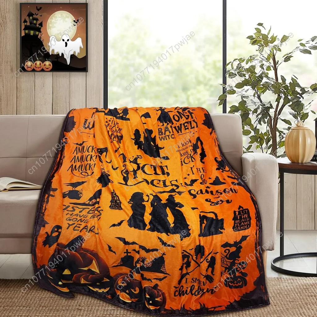 Movie Witch Blanket Halloween Throw Blankets for Women Witch Flannel Fleece Blankets for Couch Sofa Bed Bedroom Chair Dec