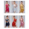 Women's Sequin Fringe Latin Dance Dress Set Performance Costume
