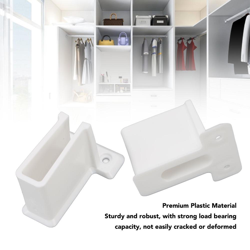 12pcs With Screws Wire Shelf Wall Bracket White Wire Rack Side Bracket Wire Shelf End Bracket  Wall