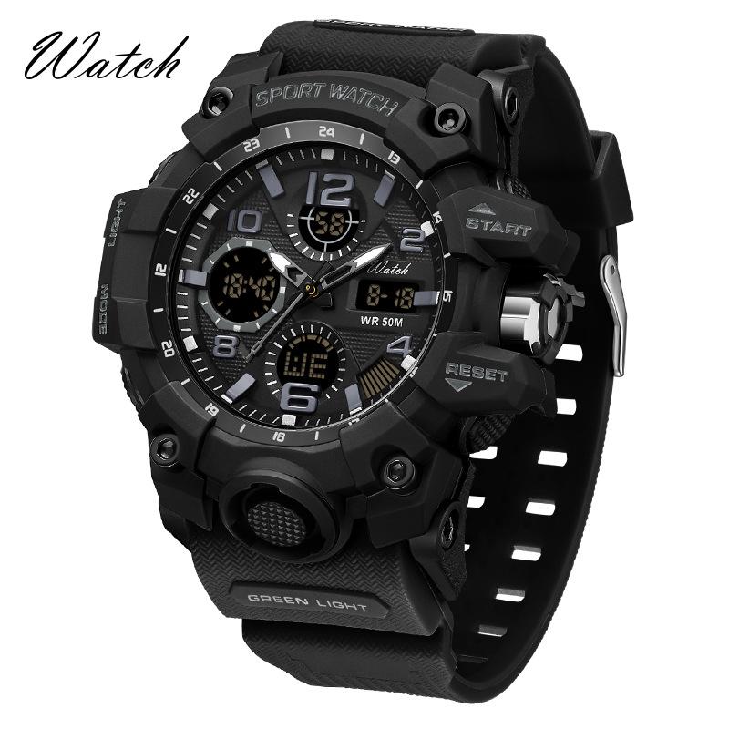 Trendy Unisex Dual Display Sports Watch: Multi-functional, Luminous, Waterproof