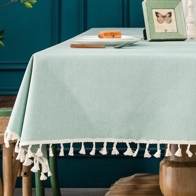 Rectangular Cotton And Linen Tablecloth Waterproof Antifouling Cover Outdoor Dining Table Cloth