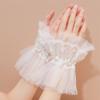 Beautiful Mesh Pearl Short Bridal Dress Lace Fake Sleeves Wedding Decoration Cuffs Pography Props Accessories
