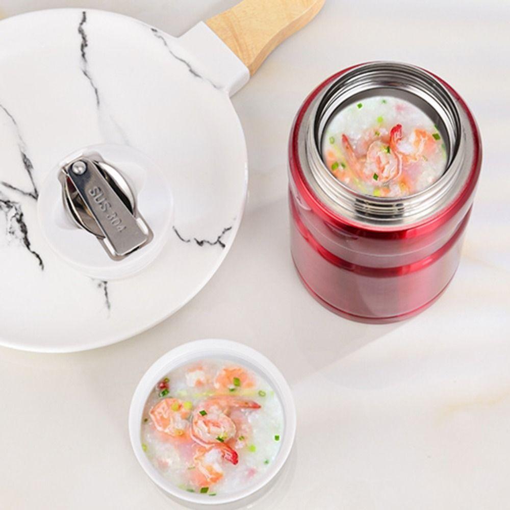 Large Capacity 750ml Thermal Food Jar with Spoon Soup Jar Durable Thermos Cup  School