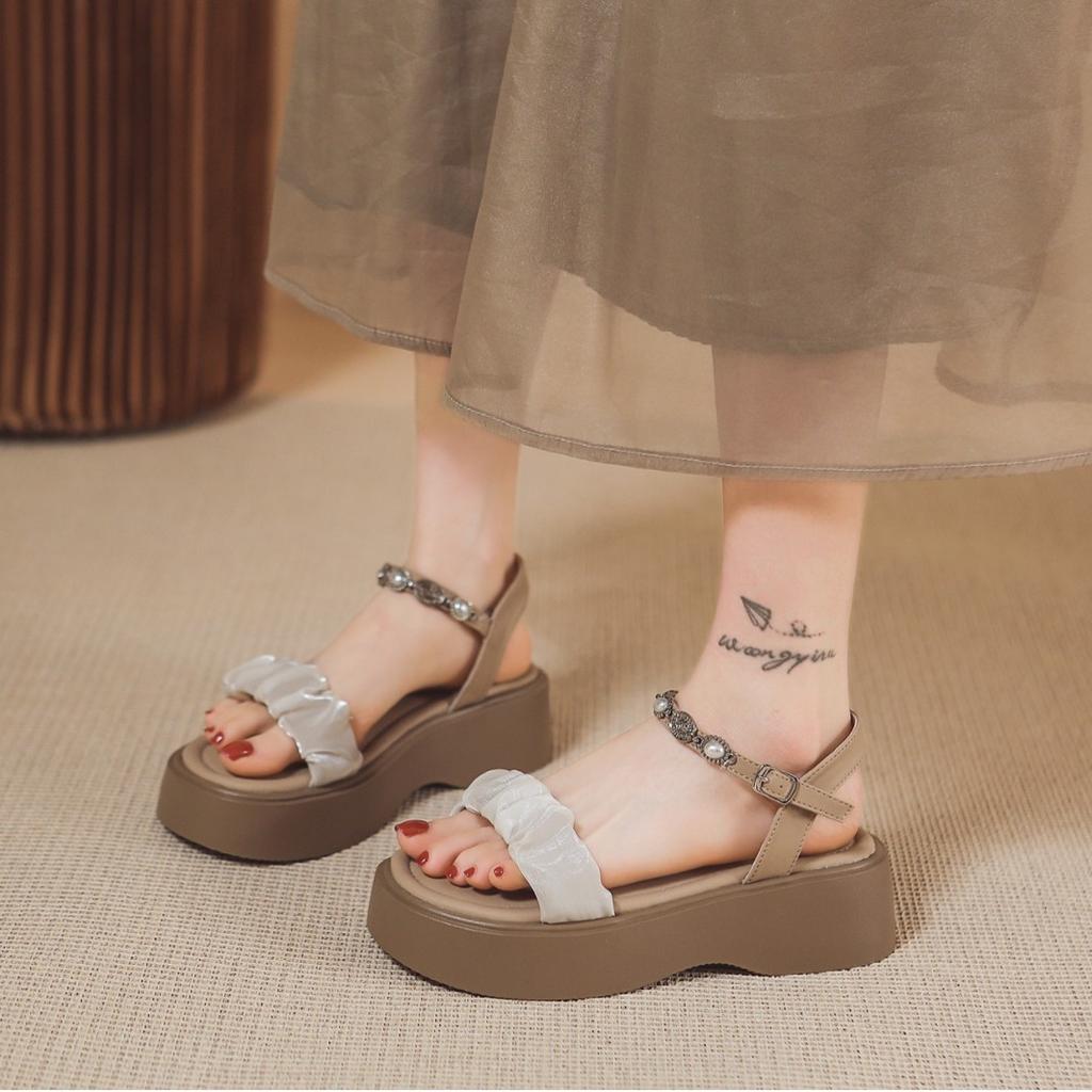 2025 summer new platform sandals versatile small soft-soled high-heeled sandals women's outer wear