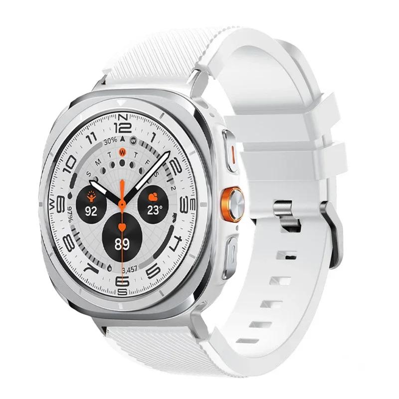 Silicone Strap For Samsung Galaxy Watch Ultra 2026 47mm Stripe Texture Replacement Band For Samsung Watch 8/8 Classic Accessory