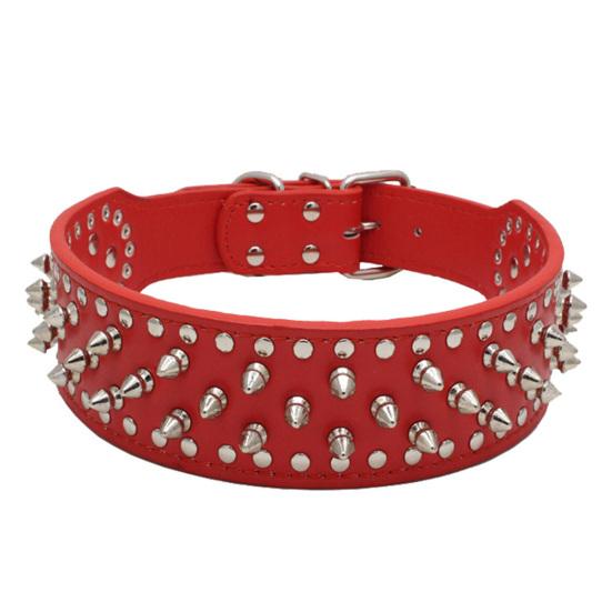Large Dog Metal Rivets Collars Traction Leash Anti-breaking Neck Belt Pet Supply
