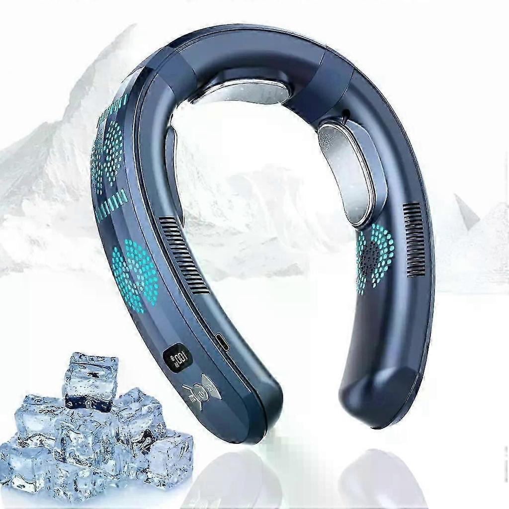 2025 Nuovo Condizionatore d'Aria Indossabile Ricaricabile USB Portatile 3 Raffreddamenti Ventola da Collo Silenziosa 6000mAh Esterno Estate CoolBlue 6000mAh SZRH A-J