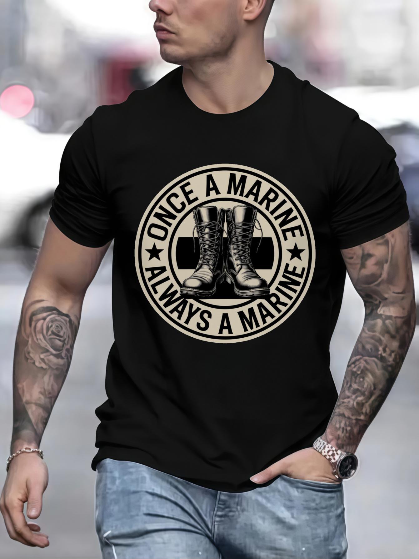 

Once A Marine Always A Marine TShirt 100 Cotton ONeck Short Sleeve Summer Casual Mens Tshirt Streetwear 4XL