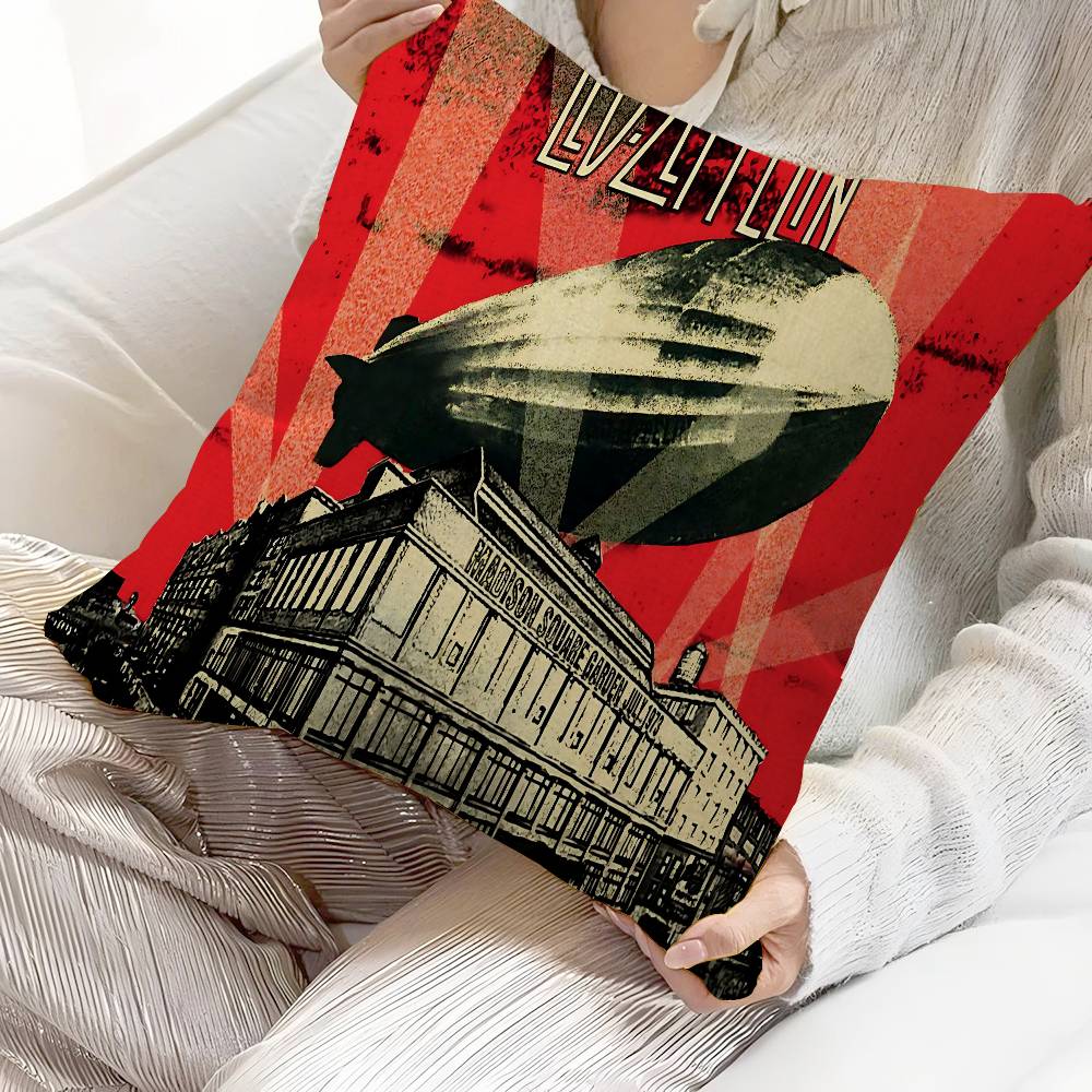 British Rock Led Band Z-Zeppelines Pillow Cushion Cover Pillowcase Living Room Sofa Home Decor Customized