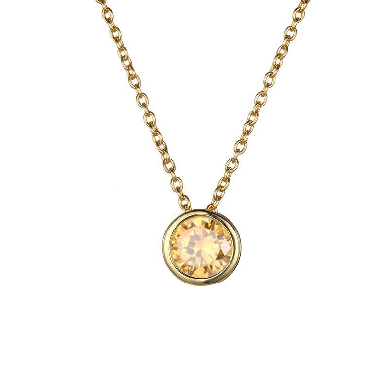 eManco Elegant Titanium Steel Diamond Clavicle Necklace for Women - Versatile, Non-Fading, Stainless Steel Pendant.