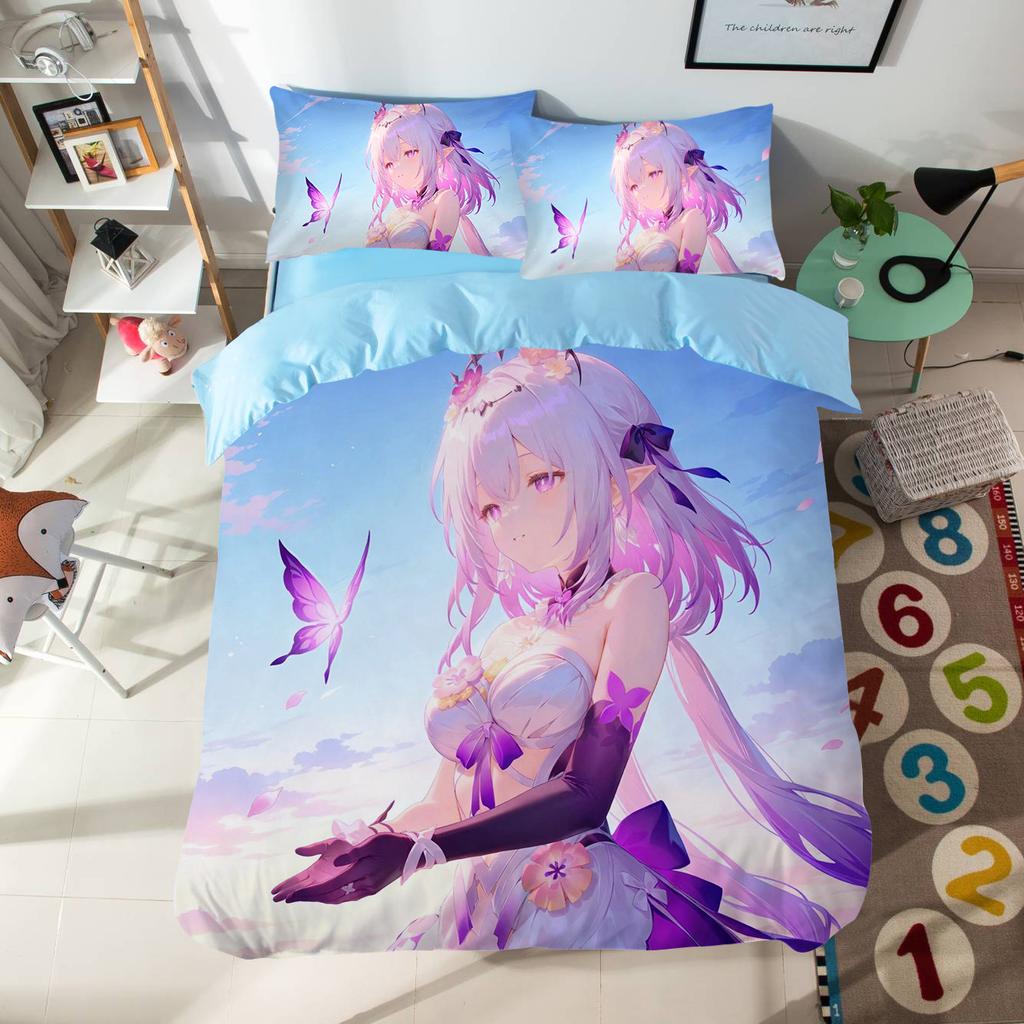 Anime Cartoon Pattern Duvet Cover Set 3pcs Honkai: Star Rail Bedding Set Single/twin Size Dormitory Decor Bedroom Decor for Teen