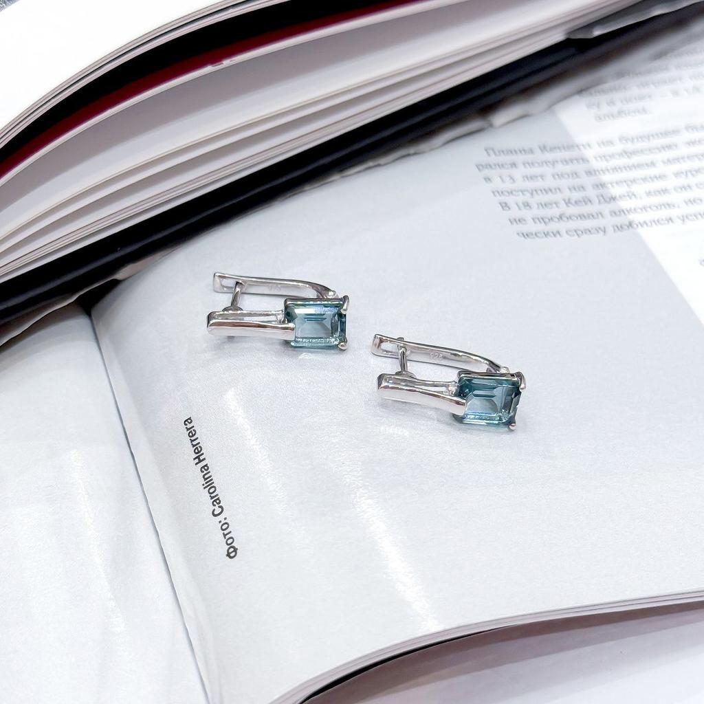 Silver Earrings with London Blue Topaz 2.82ct (2166962)