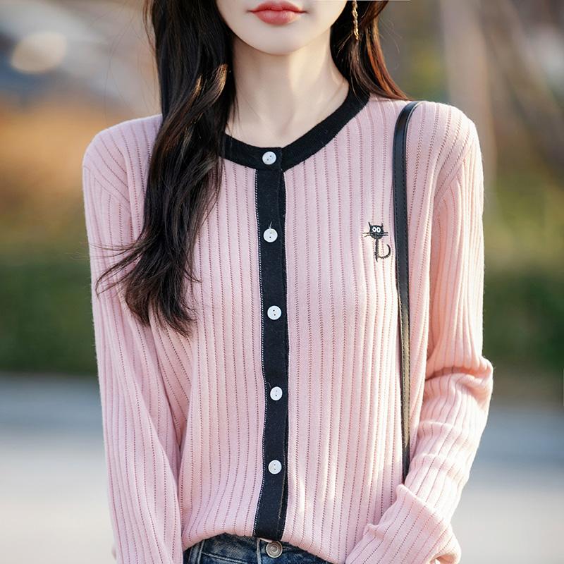 Women's Lightweight 50% Wool 50% Mulberry Silk Cardigan - 4-Season Versatile Knitwear for All-Year Comfort & Style