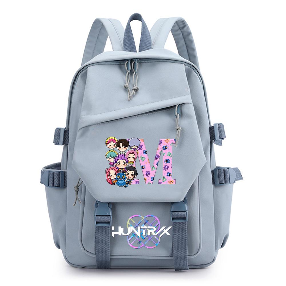 26 English Letter Kpop Demon Hunters Printed Backpack for Teenager Boy Gril Schoolbag Children Student Bookback Large Capacity Travel Bag Kid Gift