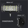 6.5" 72W Quad Row Light Bar LED Flood Work Light Flood Light for Truck Car ATV