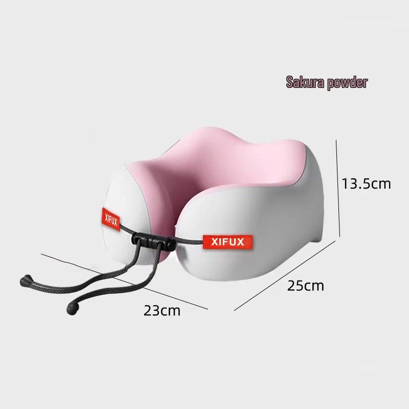 Portable U-Shaped Memory Foam Travel Neck Pillow for Cervical Support