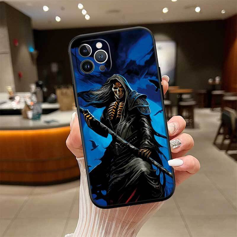 Grim Reaper Skeleton Skull Phone Case for Redmi Note 12 12S 12C 13 13C 13R 14 14S 14R 14C 11A 13X A3 A3X A4 A5 Pro Max Plus