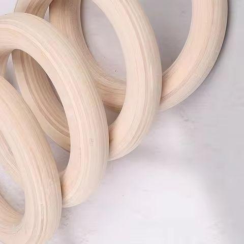 2Pcs/Pairs Wooden Portable Crossfit Gymnastics Rings Gym Shoulder Strength Home Fitness Training Physical Exercise Ring