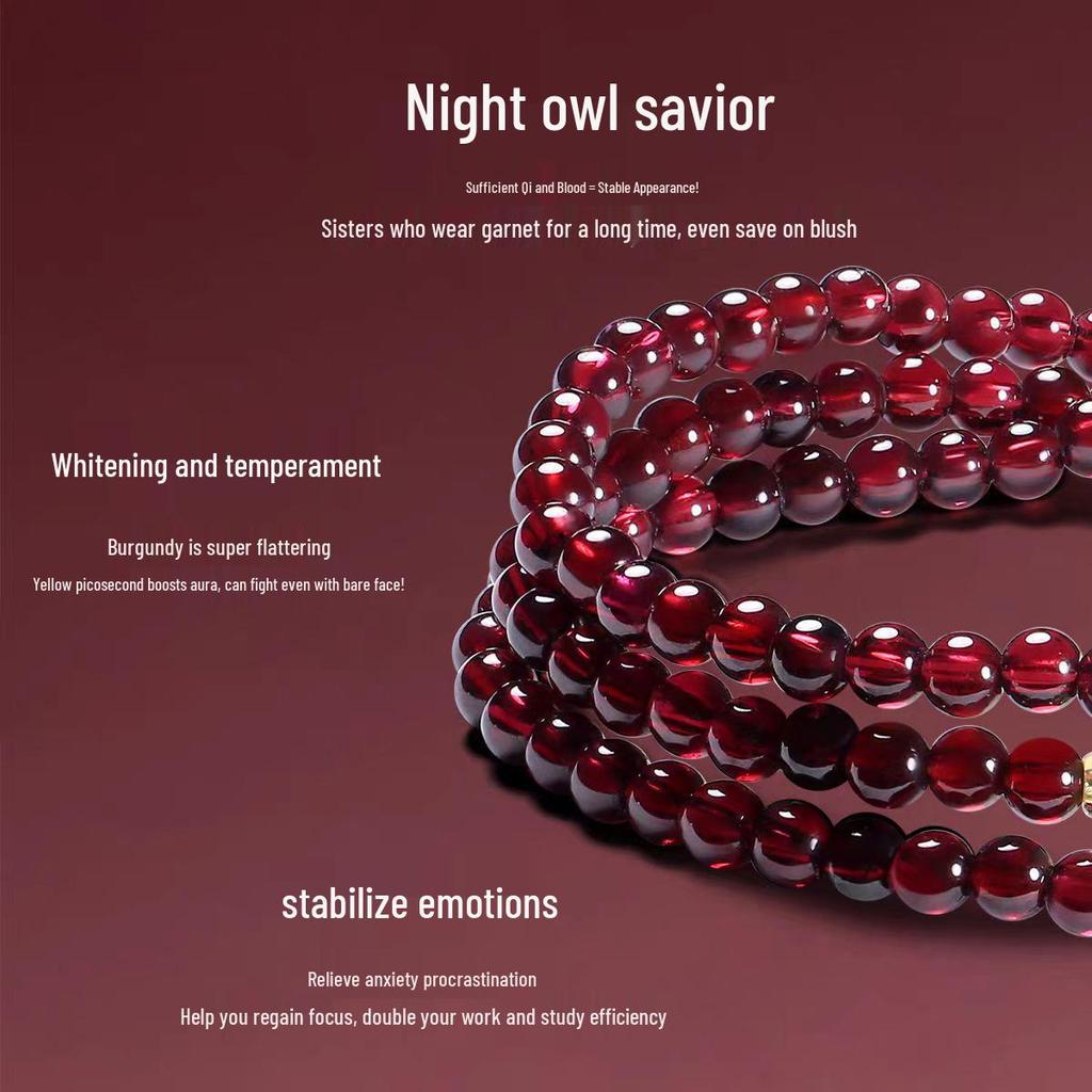 Putuo Mountain Garnet & Hetian Jade Bracelet: Luxurious, Simple, Versatile Gift
