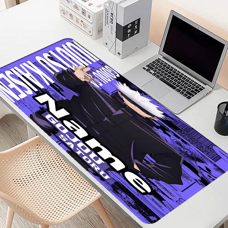 Custom Name Personalized Jujutsu Kaisen Pattern Mousepad, Laptop PC Desk Mat, Decorative Desk Mat for Home Keyboard Pad Gift