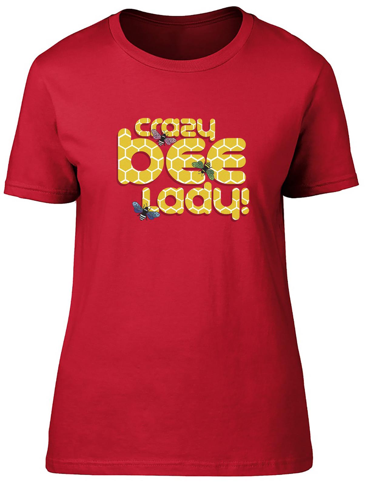 Crazy Bee Lady Unisexs TShirt Bumblebees Wildlife Beekeeper Insect Ladies Tee 2XL