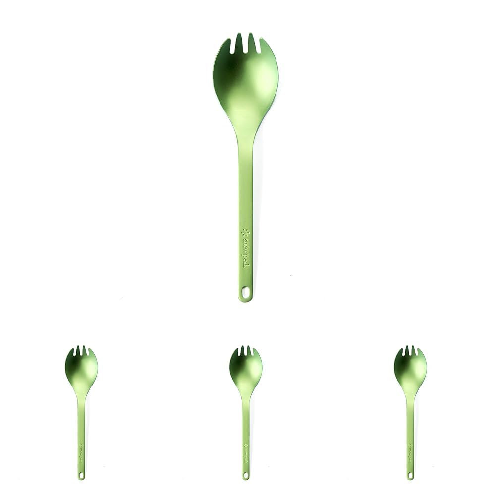 

Snow Peak Titanium Spork, Green, SCT-004GR (x 4)