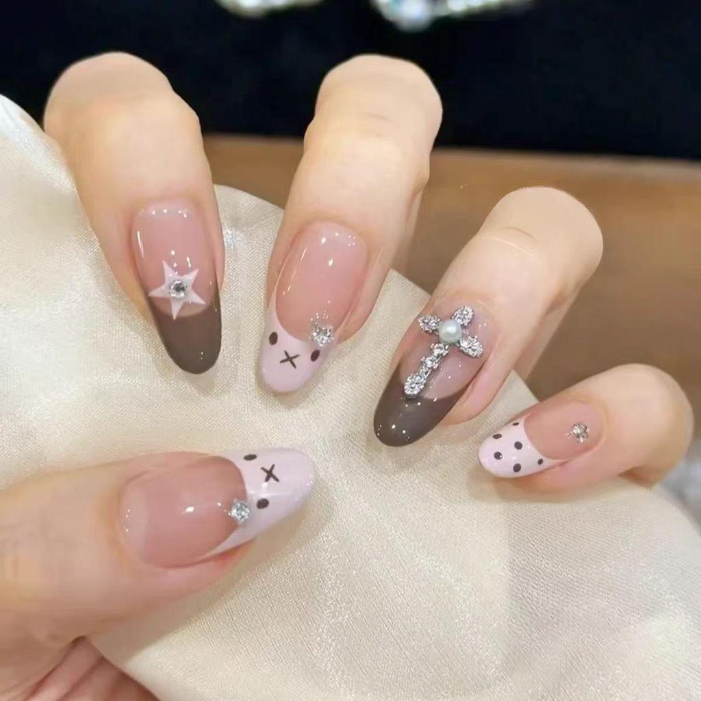Super Flash Style: High-Class Aura Cat Eye Handmade Nail Tips for Young Ladies