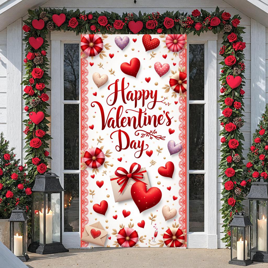 Valentine's Backdrop Heart Pattern Valentine's Event Background Love Background Love Themed Happy Valentine's Day Banner