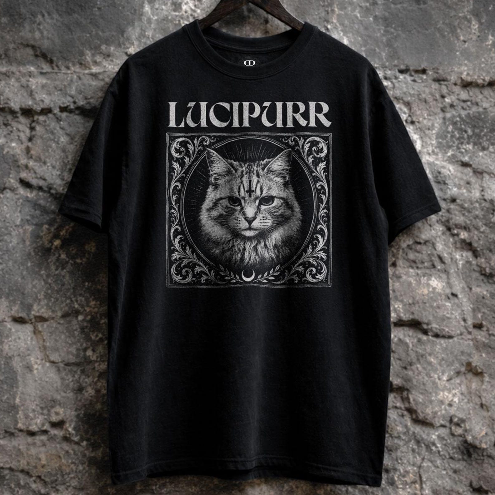 Lucipurr Shirt - Occult Cat T-Shirt, Gothic Black Cat Graphic Tee 3XL