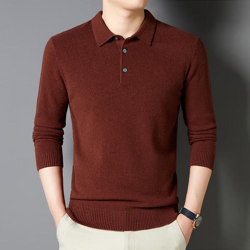 YTMTST6464 Men's Cashmere Blend Lapel Pullover Sweater