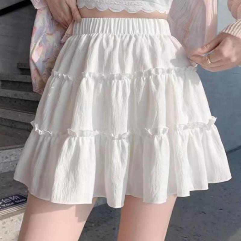 Ballet Style White Cake Short Skirt Women's Spring and Autumn Summer New Skirt Slim Small A-word Skirt