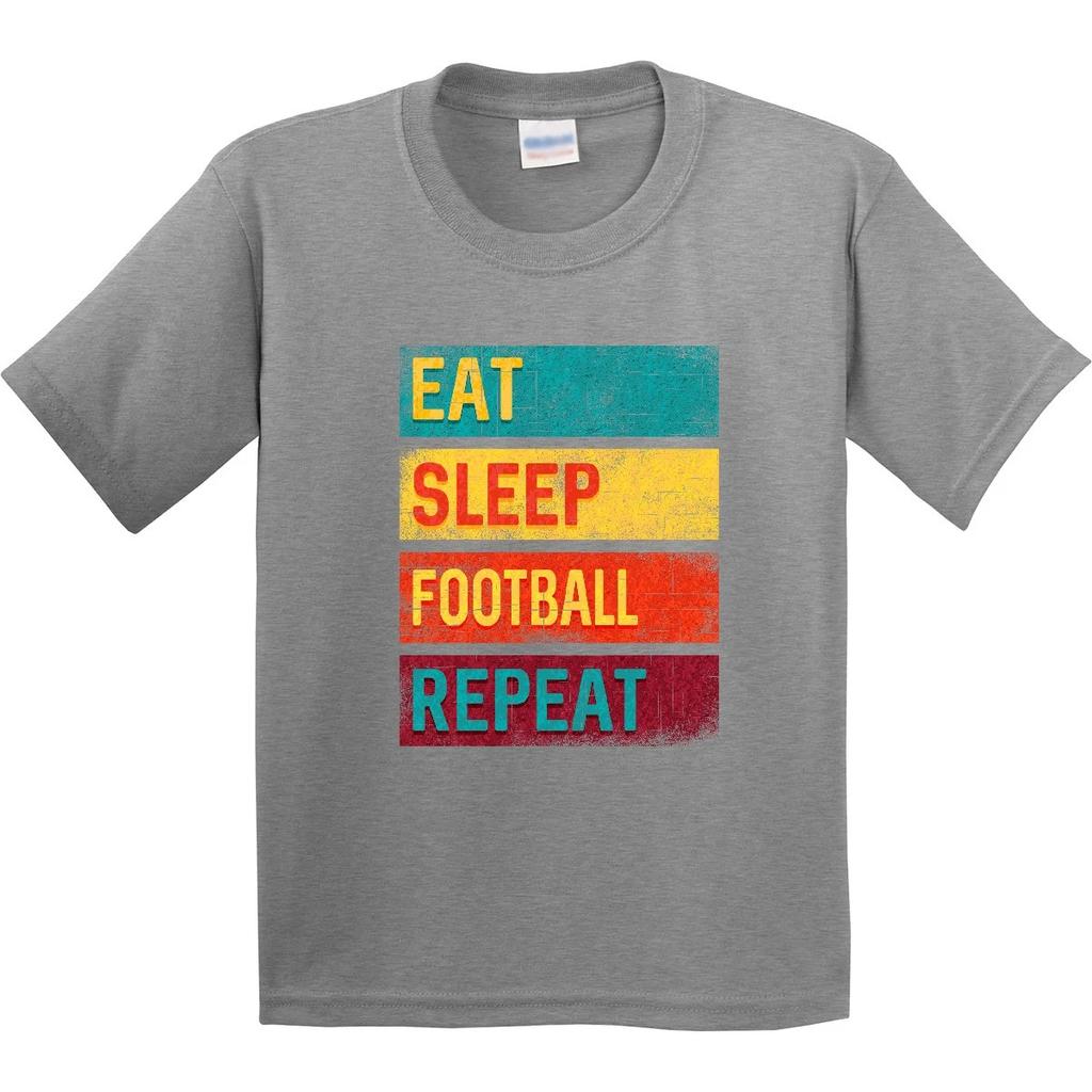 Inktastic Football Sports Eat Sleep Football Repeat Youth T-Shirt Team Coaching