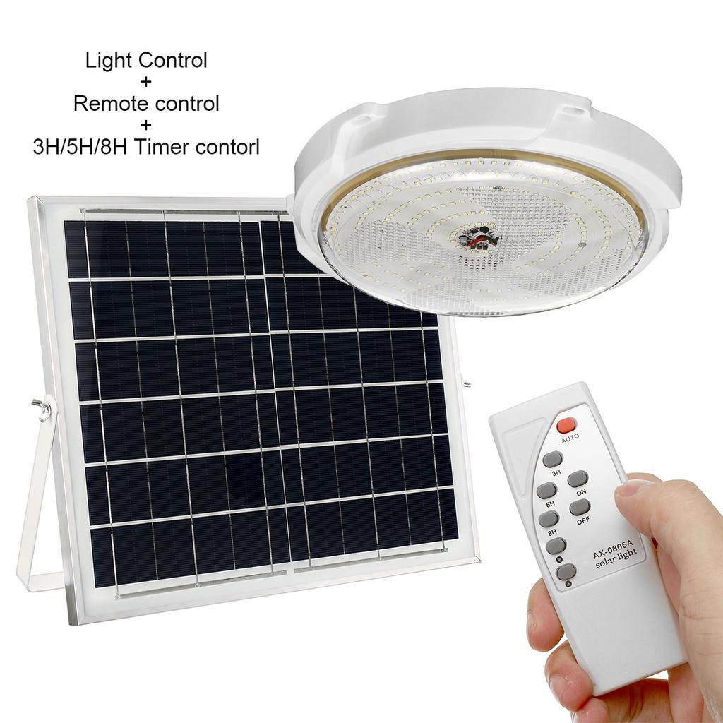 800W 3 Colors LED Solar Ceiling Light Solar Panel Light Indoor Outdoor Waterproof LED Ceiling Light with Remote Control
