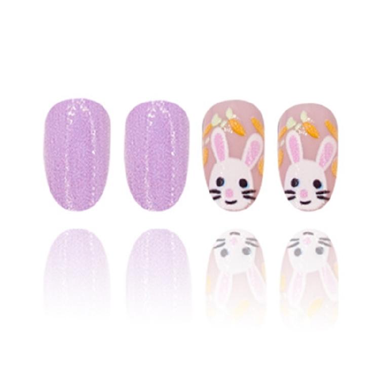 Press-On-Nägel Kurze French-Tip-Nägel Mandel-Nagelspitzen Falsche Nägel Falscher Nagel mit Oster-Design Vollabdeckung Acrylnägel