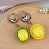 Mini Durian Fruit Keychain Cute Realistic Design Sturdy Metal Clasp for School Backpack Daily Use