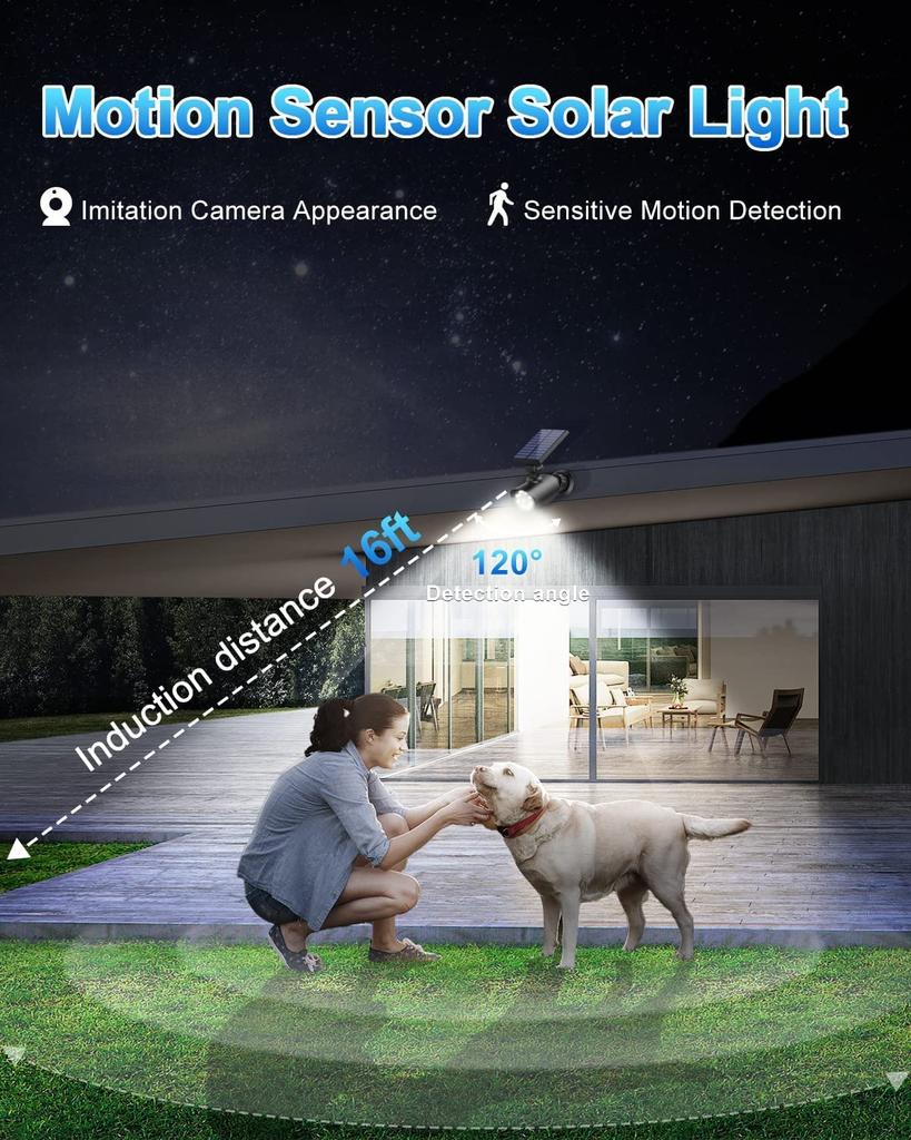 JIAXIZ Solar Security Solar Outdoor Motion Dummy Solar IP66 Waterproof for Garage Lighting and Protection Light, Sensor, Camera, Garden, Patio,