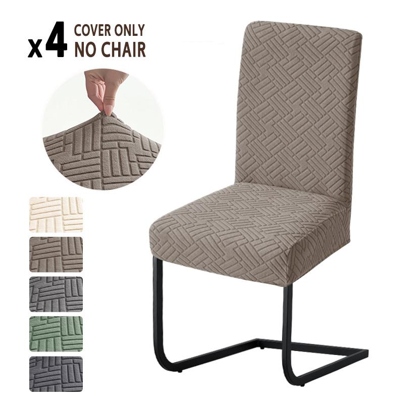 1/4Pcs Jacquard Fabric Dining Chair Covers Stretch Durable Chair Slipcovers Adjustable Removable Seat Protector For Home Wedding